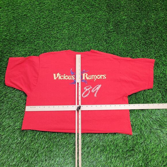 Vintage 1989 Vicious-Rumors Shirt Womens XL 22x18 Crop-Top - Picture 2 of 14